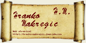 Hranko Makregić vizit kartica